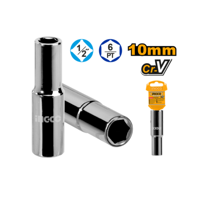 Ingco Deep Hex Socket1/2" Deep 10 mm