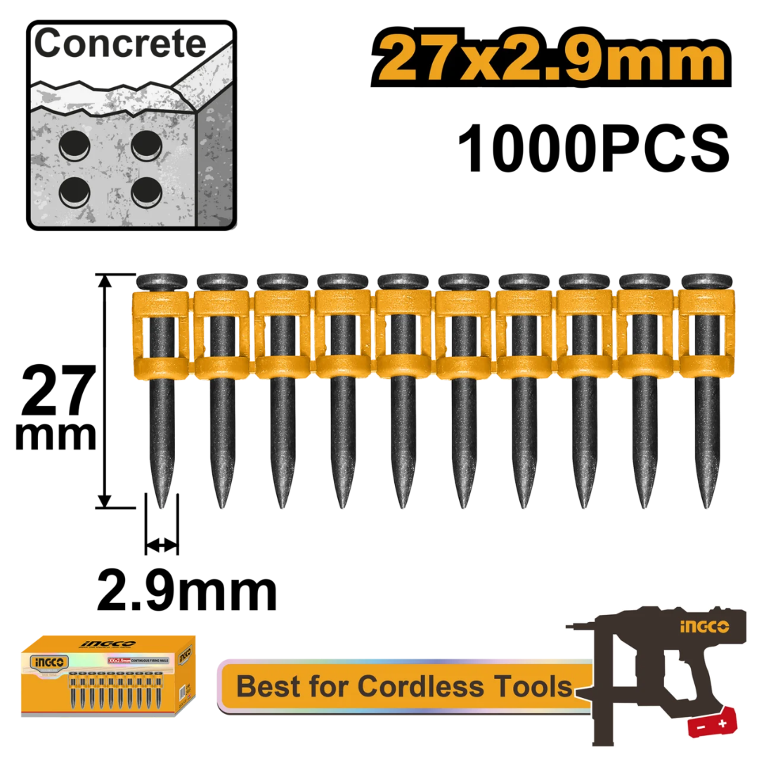 Ingco Continuous firing nails 27x2.9mm (1000 units) - ANA02271