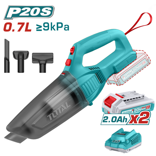 Total 20V Vacuum Cleaner 0.7L 2X2AH + 2AH Charger – TVLI201582
