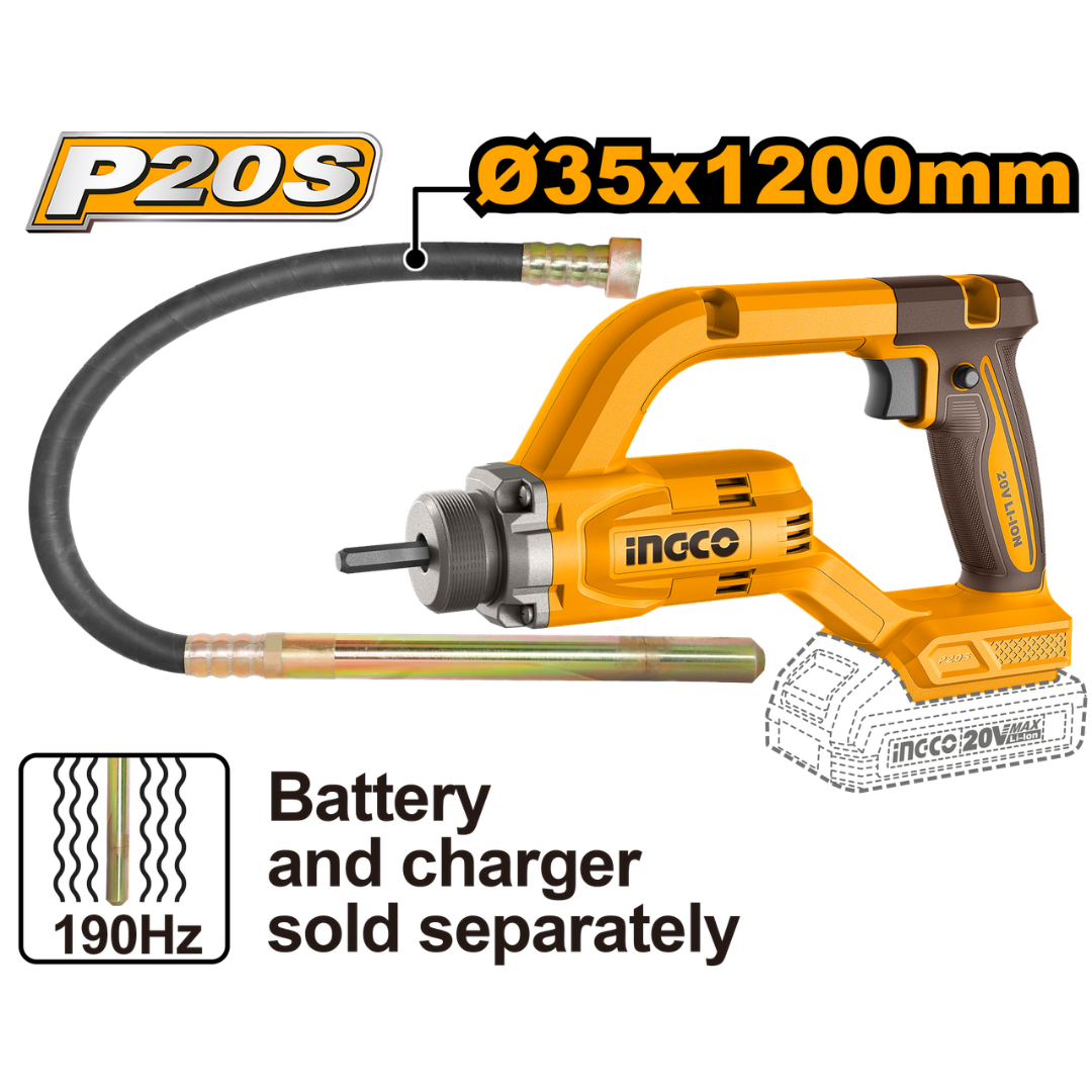 Ingco Cordless Concrete Vibrator 20V - CCVLI202502