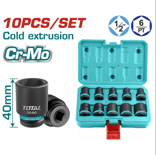 10 Pcs 1/2"DR. Impact socket set total - THISTD12101