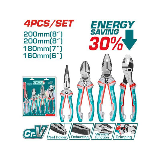 TOTAL 4PCS PLIER SET-CRV