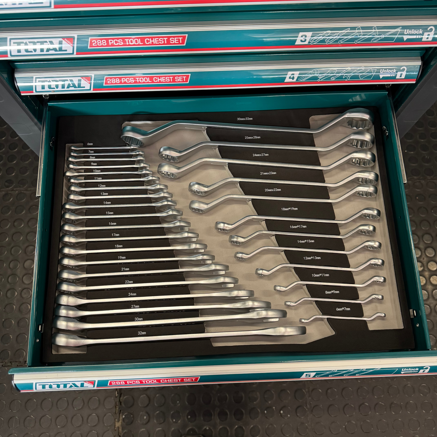 TOTAL 20v Combo I/wrench 1350nm Tool Trolley 288PC – THPTCS82882