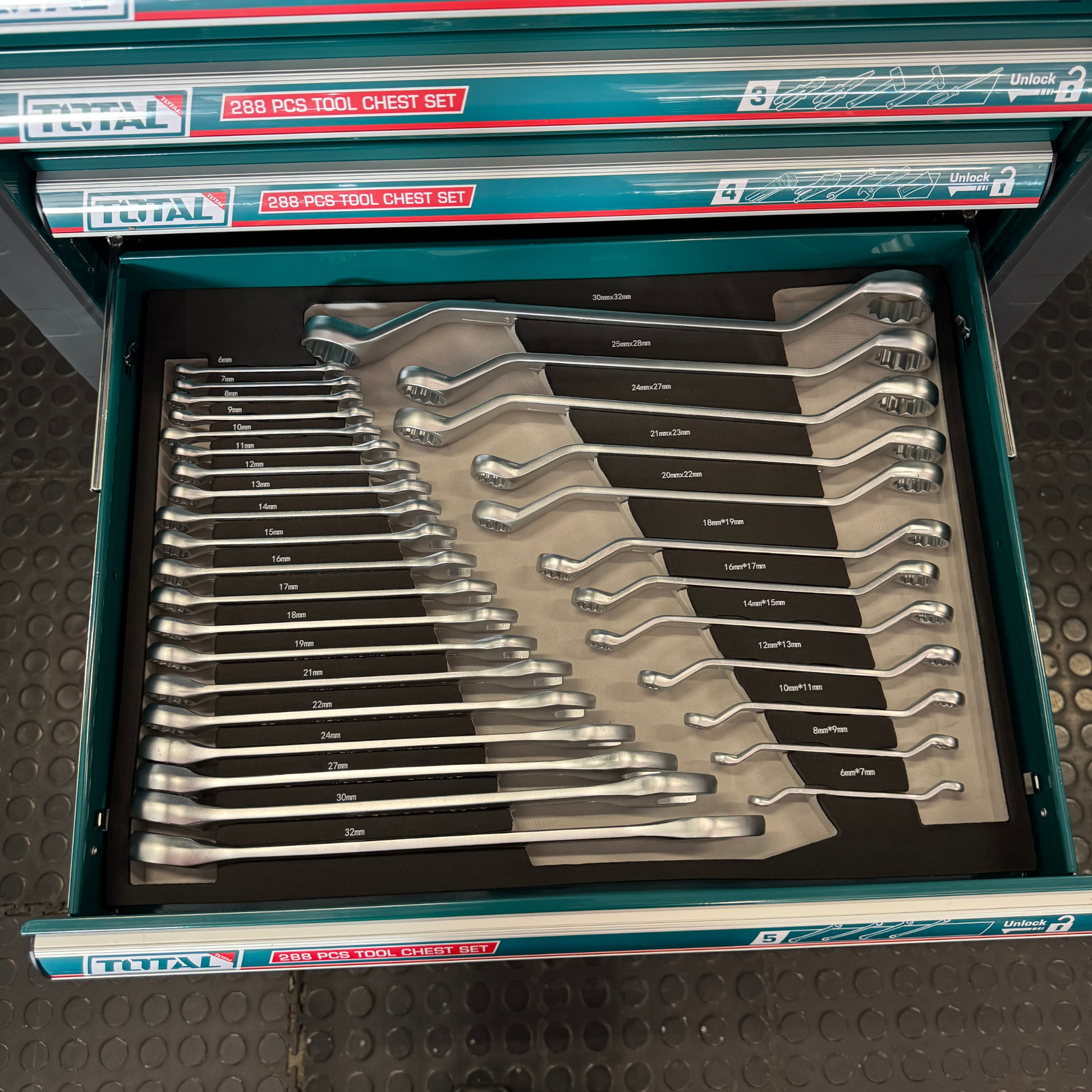 TOTAL 20v Combo I/wrench 1350nm Tool Trolley 288PC – THPTCS82882