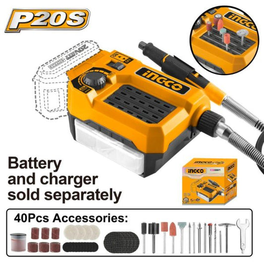 Ingco Lithium-ion mini die grinder (bare)