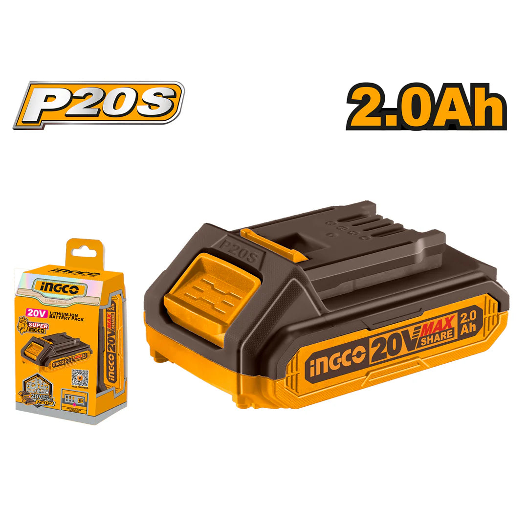 Ingco 20V 2.0Ah Lithium-Ion Battery Pack (P20S)