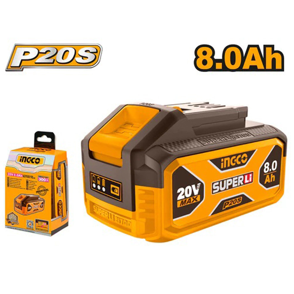 Ingco 20V 8.0Ah Lithium-Ion Battery Pack (P20S)