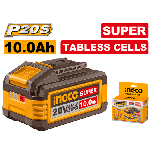 INGCO 20V Battery 10AH (Super Tabless cells) - FBLI2129