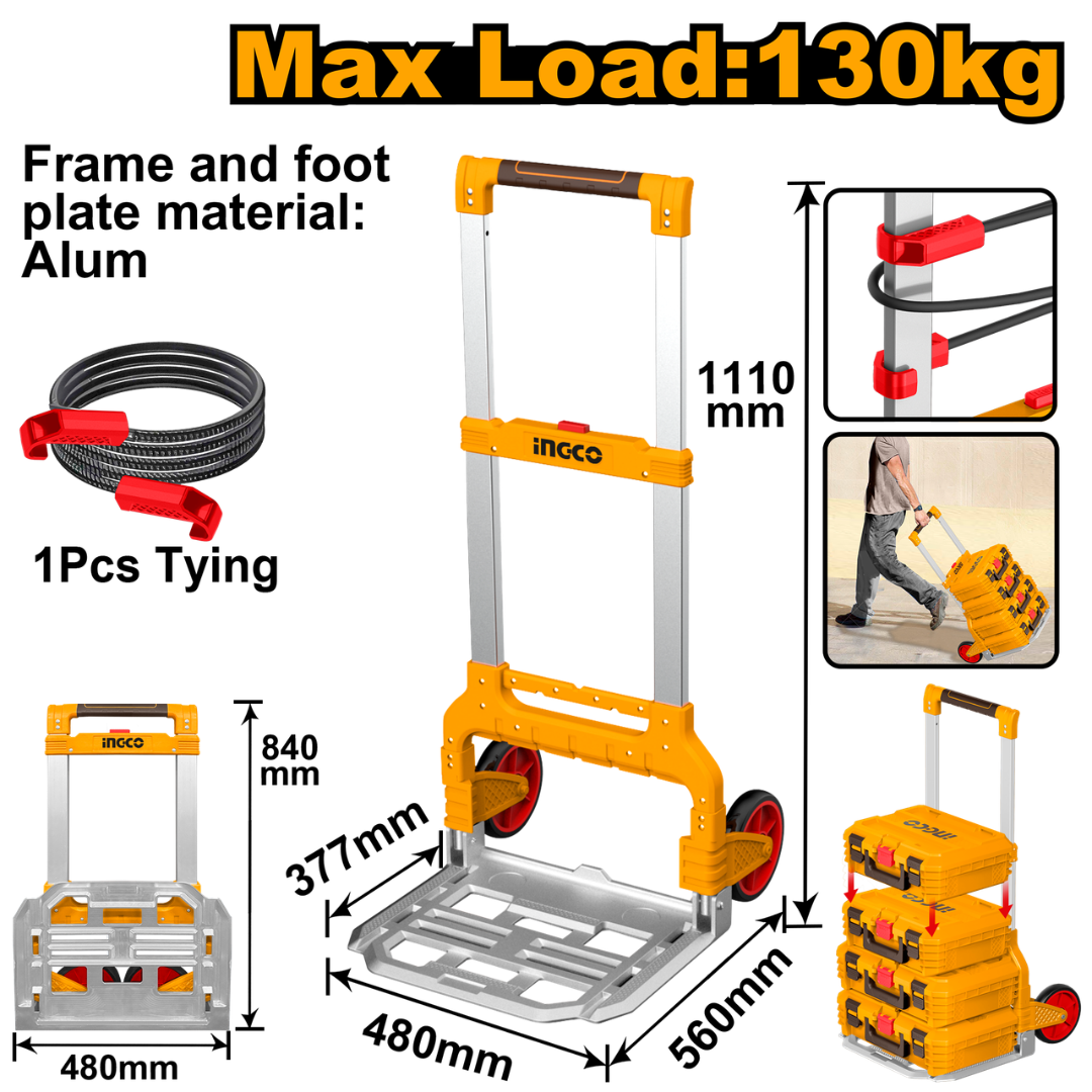 Ingco Foldable Stackable Box Trolley (Max Load 130KG) - HHWB61201