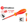 Ingco Insulated screwdriver PZ1 x 80 mm - HISD81PZ180