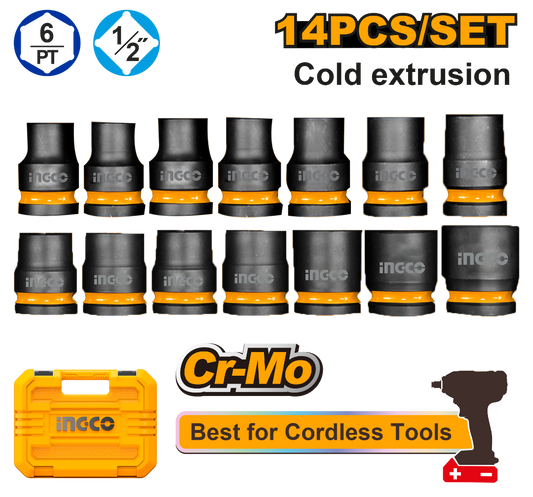Ingco Socket Set 14 Piece 1/2" DR