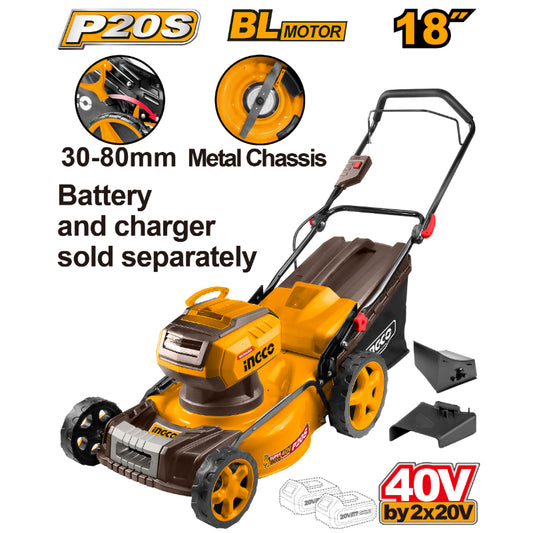 Ingco 40V Lithium-Ion lawn mower 18"