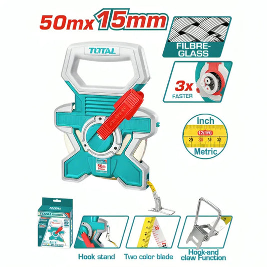 Total Measure Tape Reel 50mx15mm Fibre- TMTF18506 (SP)