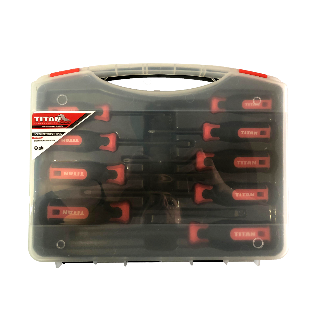 TITAN SET SCREWDRIVER 9PC CRV
