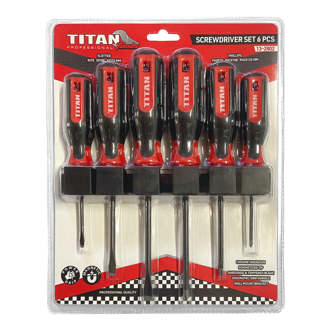 TITAN SET SCREWDRIVER 6PC CRV