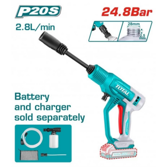 TOTAL 20V Pressure Washer 24.8 Bar 2.8l/min - TPWLI2036 - Solo