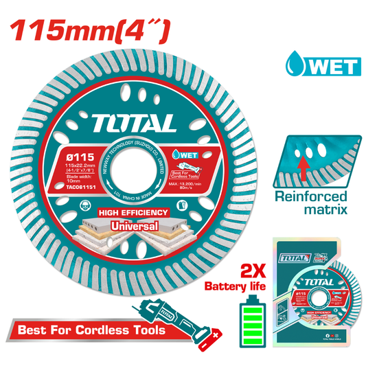 Total Abrasive Diamond Disc Ultra Thin 115mmx1.0mm – TAC061151