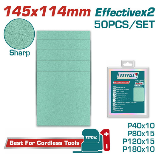 Total Abrasive Sanding Sheets 50PCS 145X114mm – TAC145115