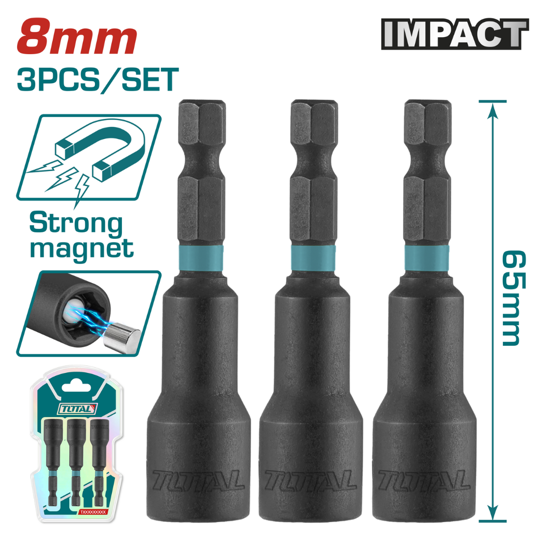Total 3 Pcs Magnetic Nut Set - TAC270831