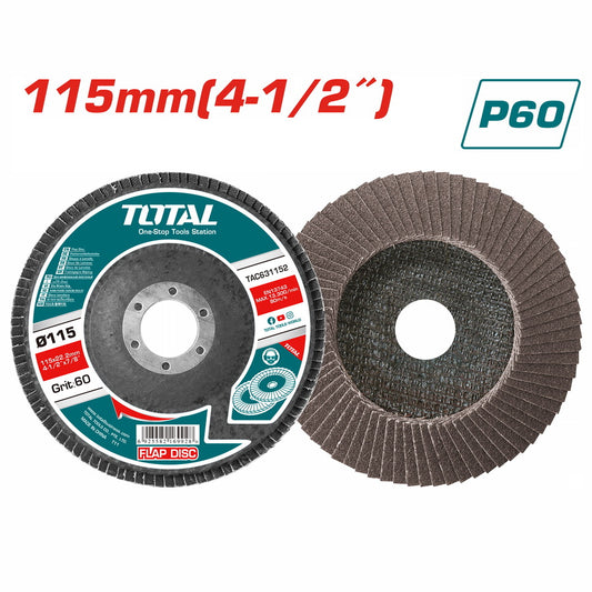 TOTAL 115MM FLAP DISC (60) FOR STEEL WORK EACH
