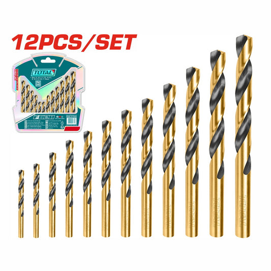 TOTAL HSS TWIST DRILL BITS SET 12PC