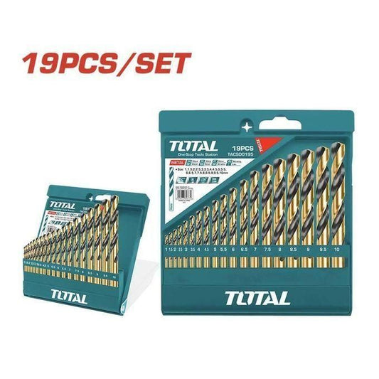 TOTAL HSS TWIST DRILL BITS SET 19PC