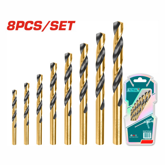 8 Pcs HSS twist drill bits set total