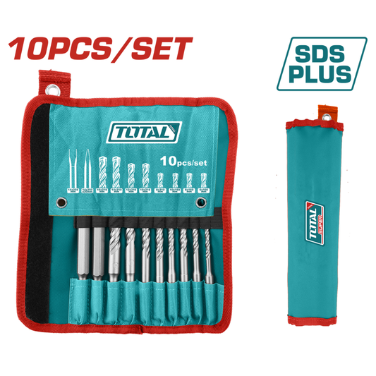 Total Drill Hammer/Chisel Bit Set 10Pc – TACSD19101