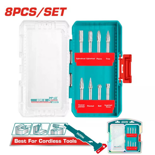 Total Tungsten Carbide Rotary Burrs Set 8PC