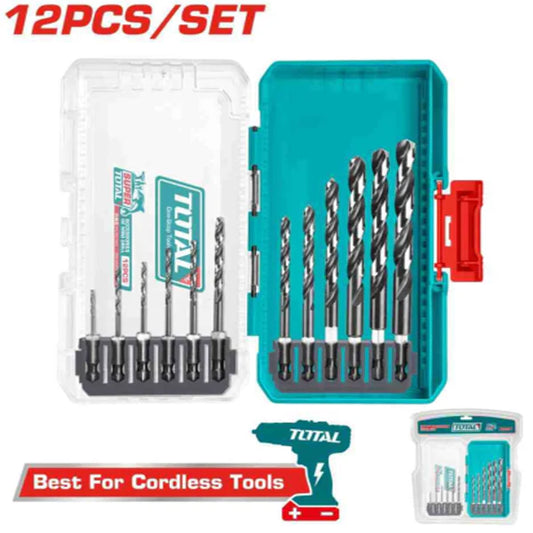Total Drill Bit Set HSS 12 PC - TACSDL11206