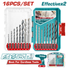 Total Drill bit set 16pc Steel/Mason/Wood 2-10MM – TACSDL11608