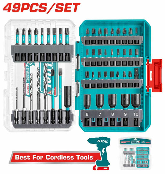 Total Screw driver BIT SET Impact (Black) 49 PC