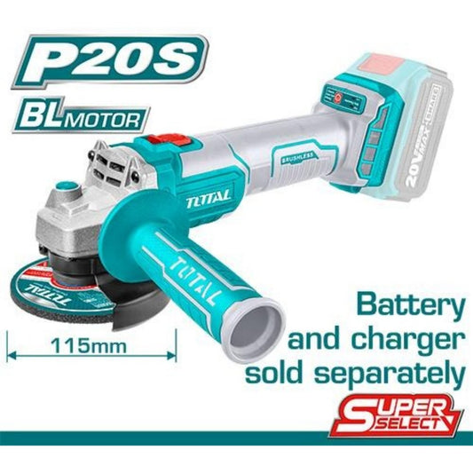 LITHIUM-ION ANGLE GRINDER 115MM BRUSHLESS TOTAL