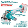 TOTAL 20V Angle Grinder 125mm (IND) SOLO – TAGLI212027