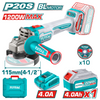 TOTAL 20V Angle Grinder 115mm 1x4AH+AccKIT-TAGLI2211531 (SP)