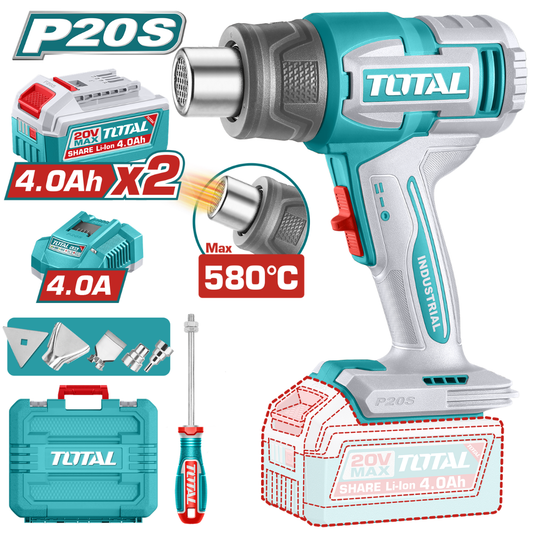 TOTAL 20V Heat Gun 2X4AH+Charger (KIT) – TBLI20085