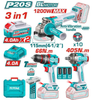 TOTAL 20V COMBO 3PC Drill 66nm+Imp Wrench 405nm+Grinder – TCKLI20358