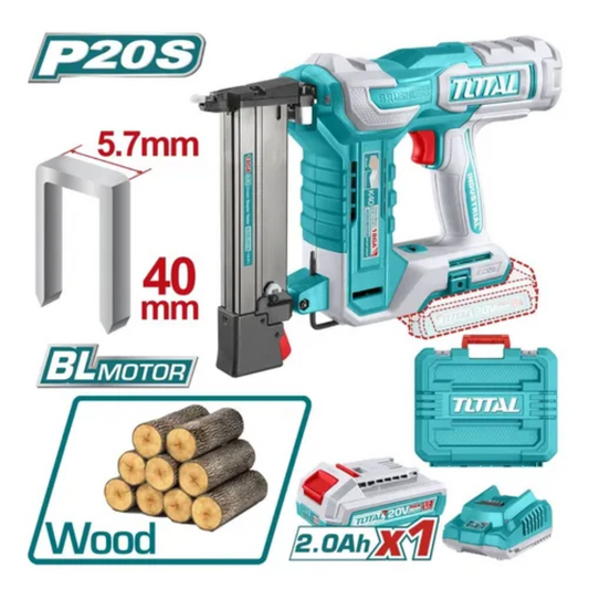 TOTAL 20V CROWN STAPLER NAILER (KIT)  - TCSNLI6008