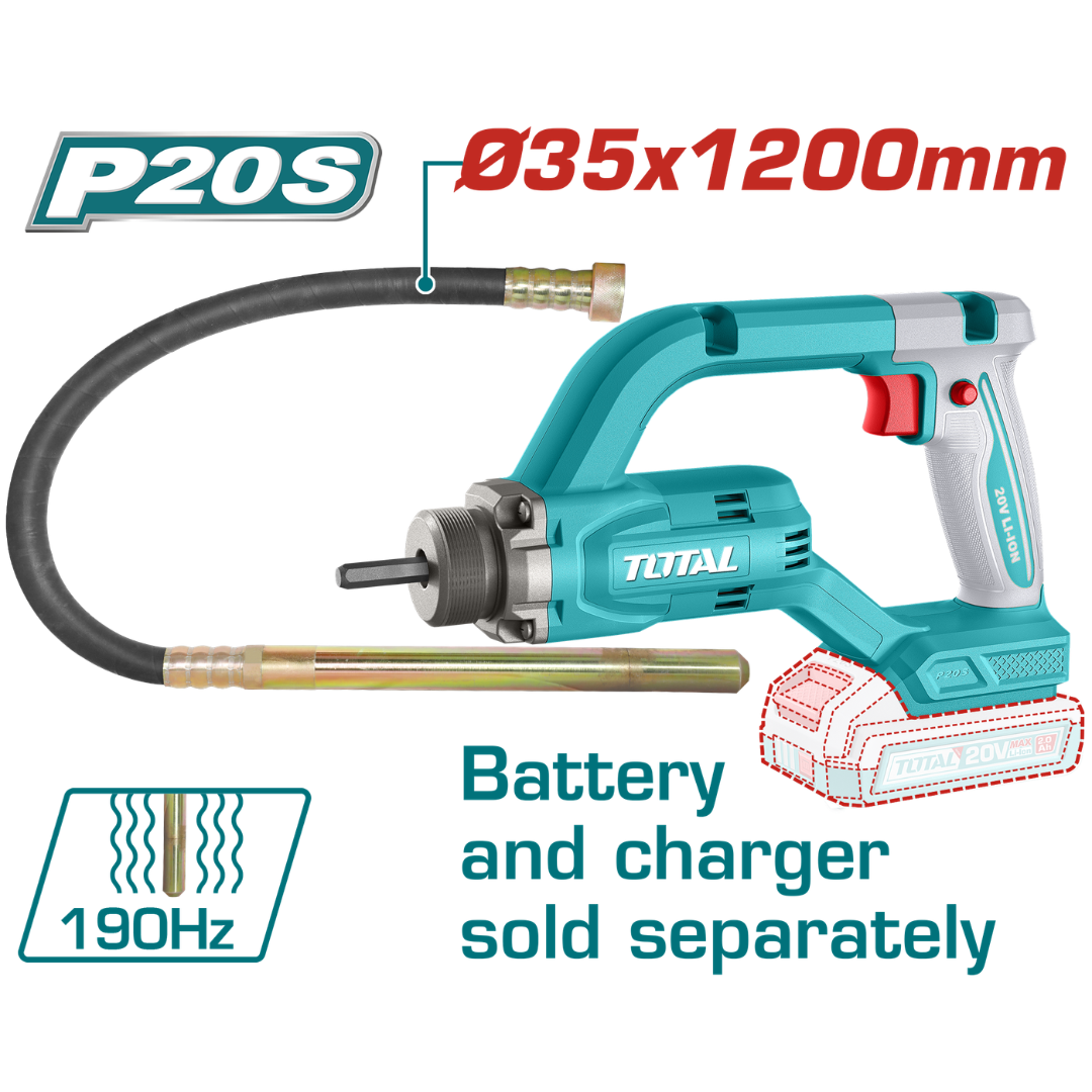 TOTAL 20V Concrete Vibrator SOLO – TCVLI202502
