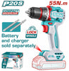 TOTAL 20V Drill Non Impact  13mm 55Nm B/L SOLO -  TDLI205581
