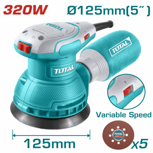 TOTAL 220V Rotary Sander 125mm 320W – TF2131256
