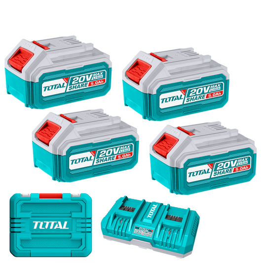 TOTAL 20V Battery 4 X 5AH+1 Charger (KIT) – TFBCLI20285