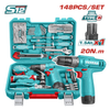 TOTAL 12V Drill 20nm + 148Pc Tool Set – THKTHP41487