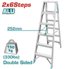 Total Ladder Aluminium A frame 6 Step D/Sided 150kg – THLAD01061