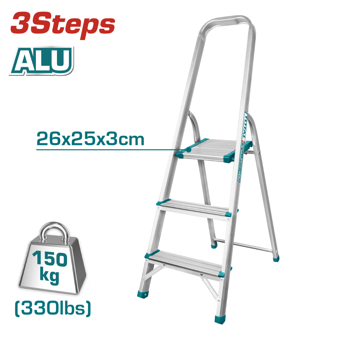 Total Ladder Aluminium House Hold 3 Step 150kg – THLAD06031