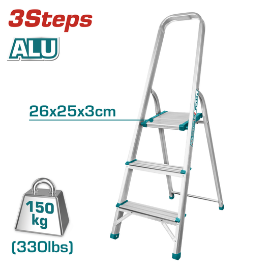 Total Ladder Aluminium House Hold 3 Step 150kg – THLAD06031