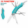 TOTAL 12 FUCTION FOLDABLE MULTI TOOL WITH RUBBER GRIP - THMFK0126