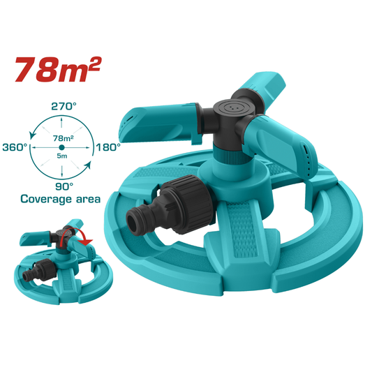 Total Garden 3 Arm Rotary Sprinkler Plastic Base – THPS23602
