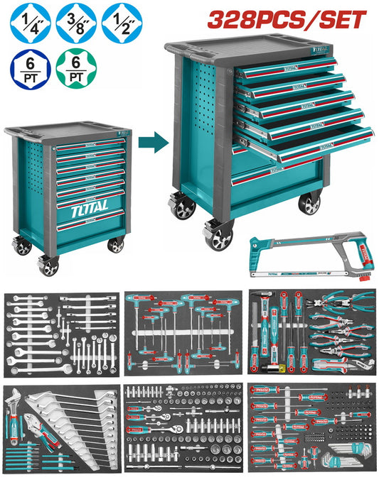 TOTAL Toolbox/ Trolley 328Pc