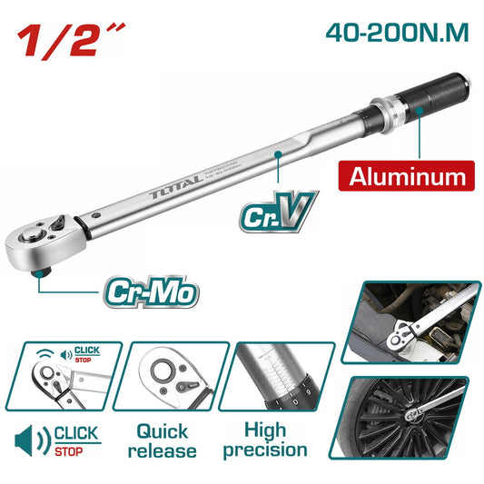 TOTAL TORQUE WRENCH 1/2" 40-200 N.M